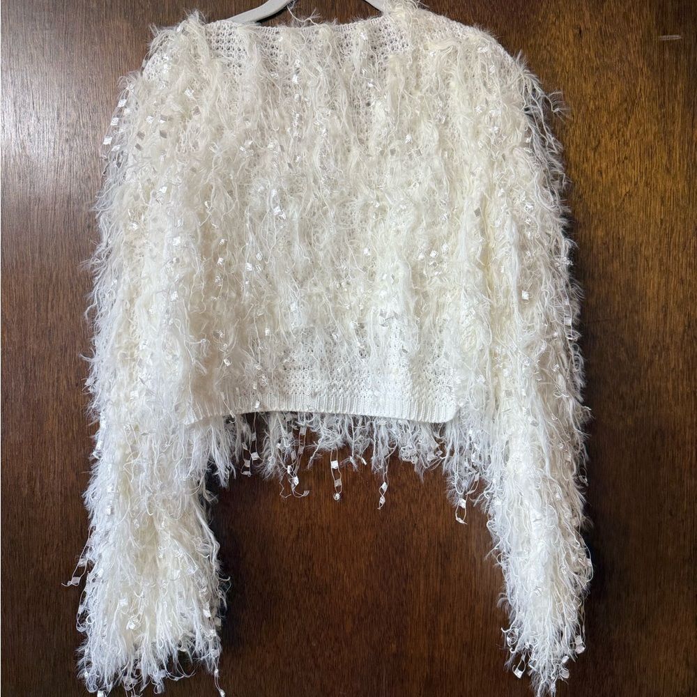 Envy Textured White Women's Sweater